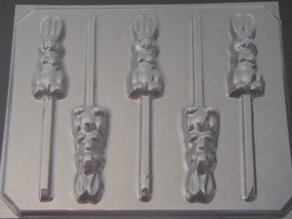 812 Begging Bunny Chocolate or Hard Candy Lollipop Mold